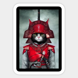 Samurai Cat Warrior Sticker